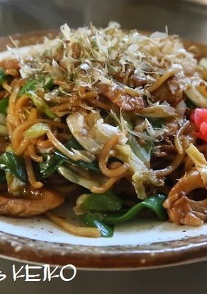 粉ソース付き焼きそばの美味しい作り方-レシピのメイン写真