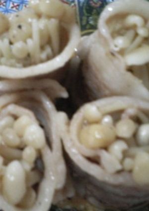 超簡単♪えのきと豚肉のレンジ蒸し巻き♪-レシピのメイン写真