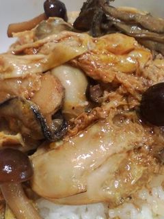 かきとしめじの卵とじ丼-レシピのメイン写真
