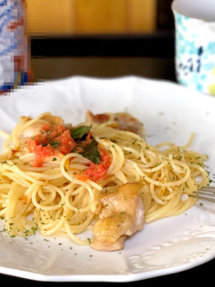 トマトとバジルと鶏肉の紅茶パスタ♪-レシピのメイン写真
