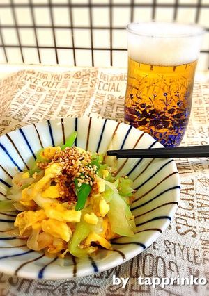 ビール簡単おつまみ☆長ねぎ炒り卵ナムル風-レシピのメイン写真