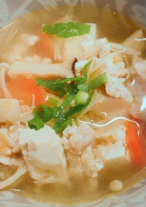 鶏と豆腐のポカポカそぼろ汁-レシピのメイン写真