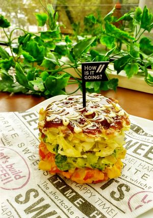 カラフルお好み焼きタワー-レシピのメイン写真