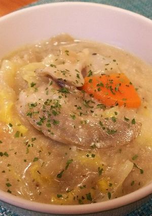 豚バラ肉と白菜スープ ジャガイモでトロリ-レシピのメイン写真
