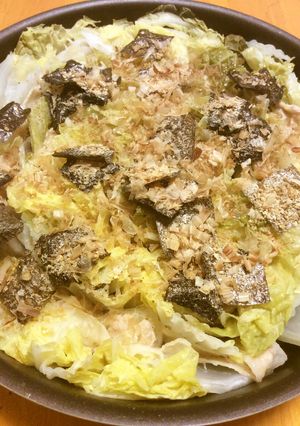 鰹節、海苔、胡麻がけ豚肉白菜ミルフィーユ-レシピのメイン写真