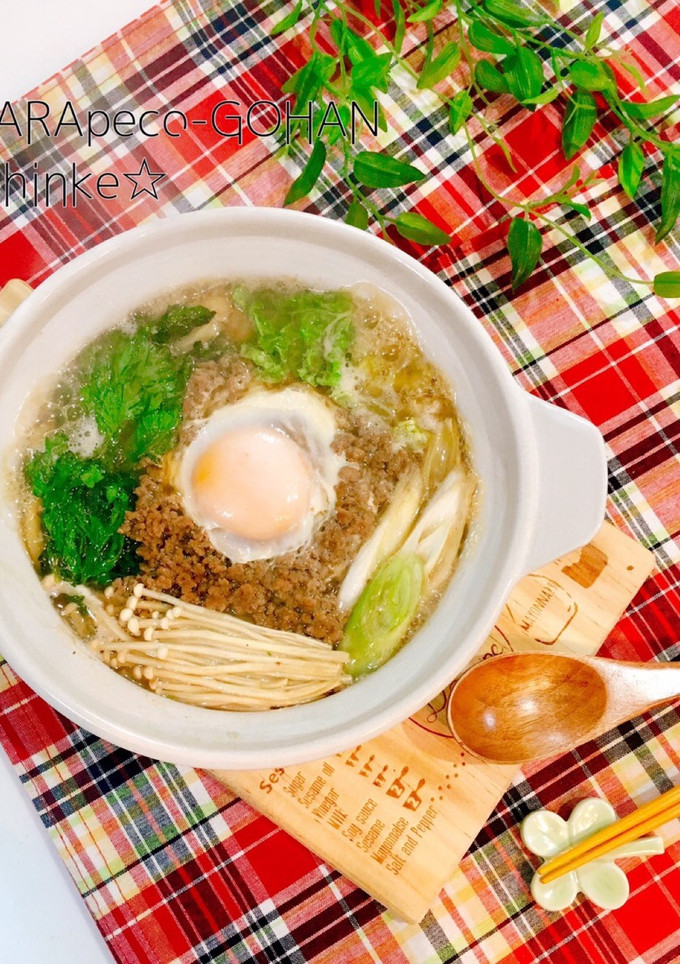 お鍋一つで簡単！すき焼き風そぼろうどん。-レシピのメイン写真