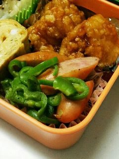 お弁当にウィンナーとピーマンのマヨ炒め-レシピのメイン写真