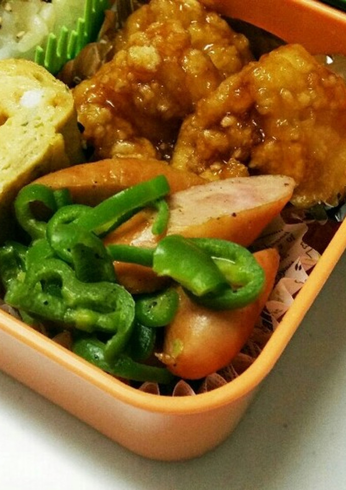 お弁当にウィンナーとピーマンのマヨ炒め-レシピのメイン写真