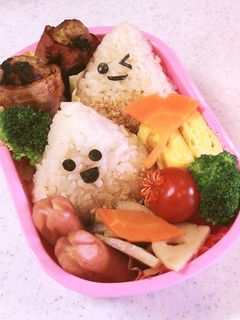 幼稚園 お弁当 秋(くり&落ち葉)-レシピのメイン写真