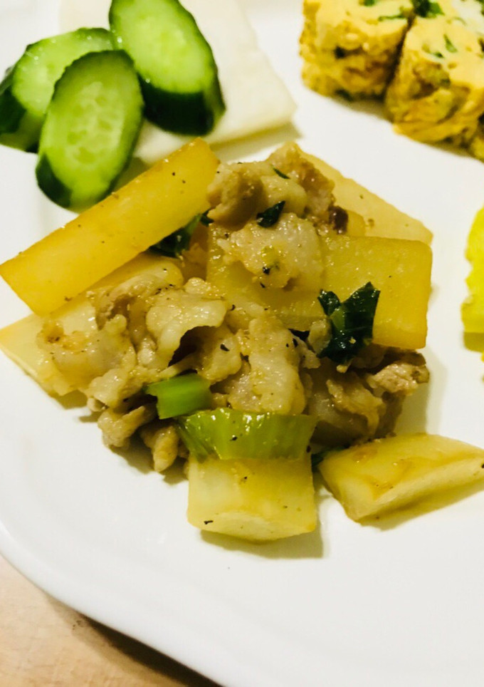 豚バラ 大根 塩炒め 簡単 お弁当-レシピのメイン写真