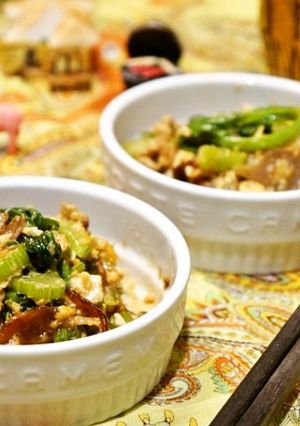 おつまみ♪子供も食べるセロリのオイ玉炒め-レシピのメイン写真
