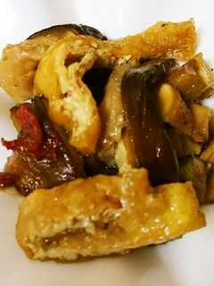 常備菜に♪しいたけと油揚げのピリ辛甘酢煮-レシピのメイン写真