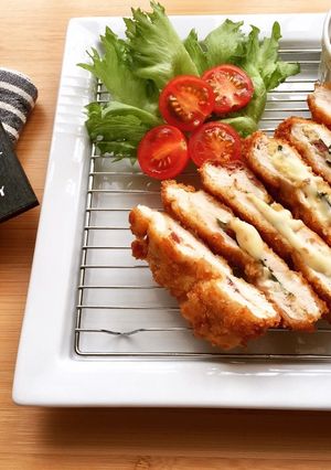 鶏ささみ2枚de大葉梅チーズチキンカツ!-レシピのメイン写真