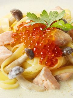 サーモンときのこのゴルゴンゾーラパスタ-レシピのメイン写真
