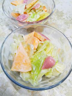 柿と温キャベツのマヨサラダ-レシピのメイン写真
