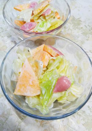 柿と温キャベツのマヨサラダ-レシピのメイン写真