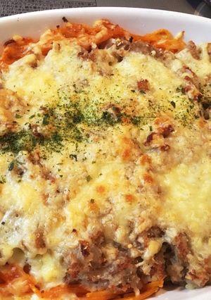 パスタでボリュームUP♡ポテトチーズ焼き-レシピのメイン写真