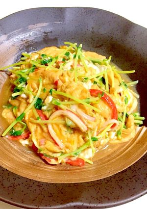 栄養満点◎豆苗と卵のオイスターソース炒め-レシピのメイン写真