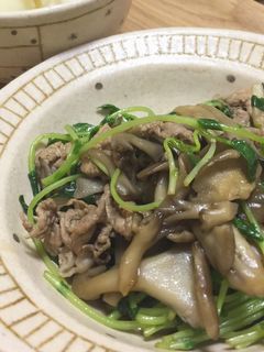豆苗と豚肉の炒め物-レシピのメイン写真