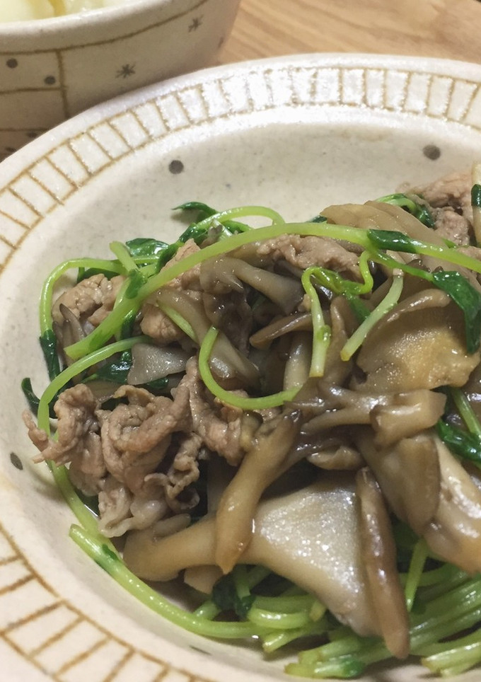 豆苗と豚肉の炒め物-レシピのメイン写真