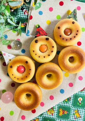 ヘルシー焼きドーナツ★スノーマン-レシピのメイン写真