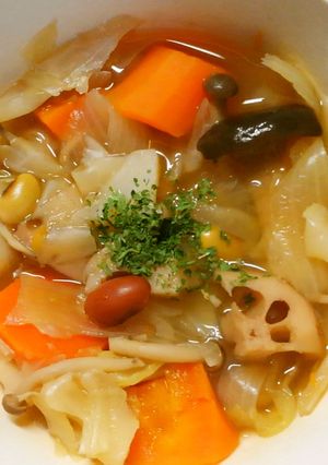ランチに❀キャベツと蓮根 豆の野菜スープ-レシピのメイン写真