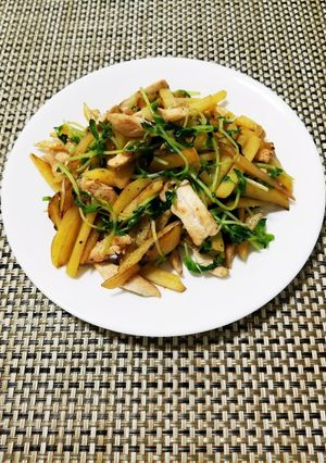 ＊鳥胸とじゃが豆苗炒め＊-レシピのメイン写真
