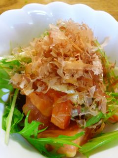 トマトと水菜のポン酢マヨサラダ-レシピのメイン写真