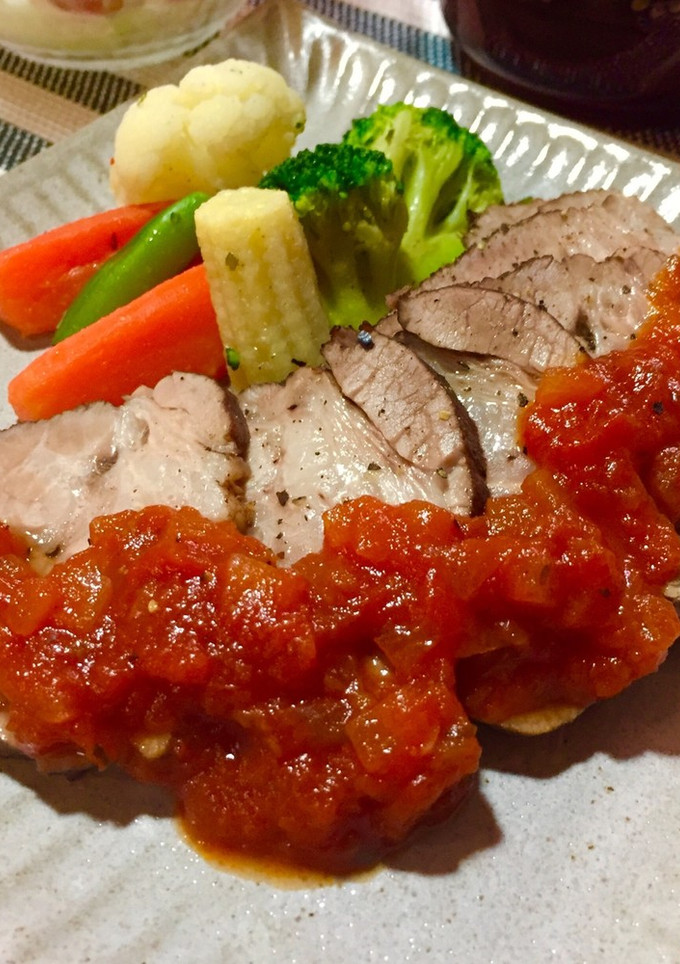 豚肉の紅茶煮とトマトソース-レシピのメイン写真