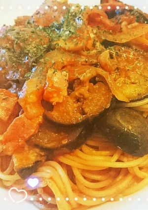 ナスとベーコンの贅沢三層チーズパスタ♡-レシピのメイン写真