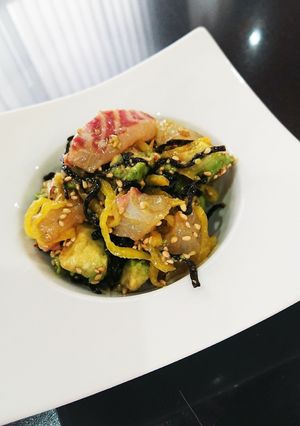 鯛とアボカドとたくあんの塩昆布和え-レシピのメイン写真