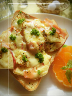 スライス林檎&ベーコンのサラダトースト-レシピのメイン写真