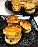 レンコンのはさみ焼きon黒酢ダレ