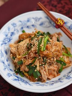 豚こま豆腐とニラのキムチ炒め【作り置き】-レシピのメイン写真