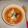 ルクで簡単たっぷりナス野菜のトマトスープ