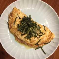 夜食やオヤツに最適！和風納豆オムレツ-レシピのメイン写真