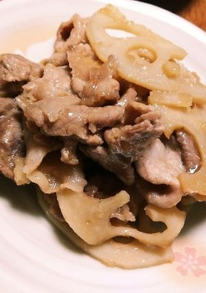 歯ごたえ抜群!れんこんと豚こまの生姜焼き-レシピのメイン写真