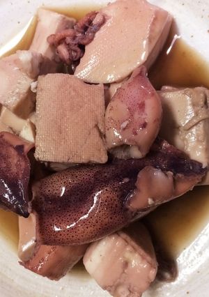 ヤリイカと豆腐の煮付け-レシピのメイン写真
