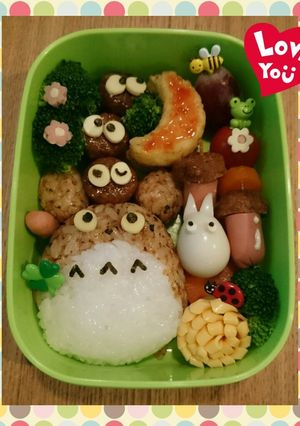 秋☆トトロとまっくろくろすけのキャラ弁❤-レシピのメイン写真