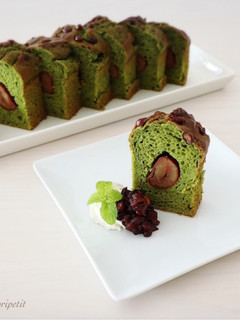 簡単♡栗と小豆のお豆腐抹茶パウンドケーキ-レシピのメイン写真