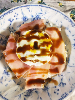 レンジだけ☆ベーコンエッグ丼☆簡単ズボラ-レシピのメイン写真
