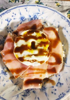 レンジだけ☆ベーコンエッグ丼☆簡単ズボラ-レシピのメイン写真