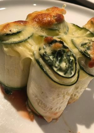 リコッタとケールのズッキーニ巻パスタ風-レシピのメイン写真