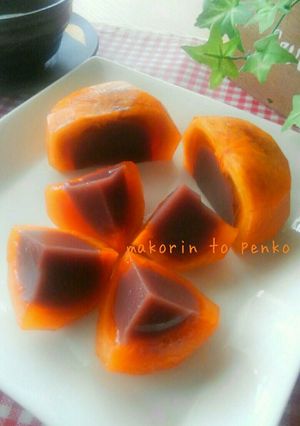 柿大量消費＊和菓子＊丸ごと柿ようかん-レシピのメイン写真