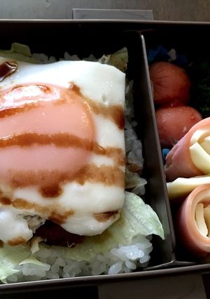 ロコモコ風お弁当 (手抜きVer.)-レシピのメイン写真