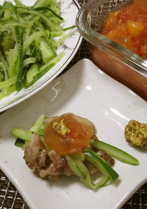 トマト紅茶ゼリー添えさっぱり豚肉炒め-レシピのメイン写真