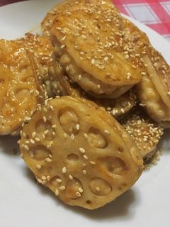 れんこんのヘルシーはさみ焼き-レシピのメイン写真