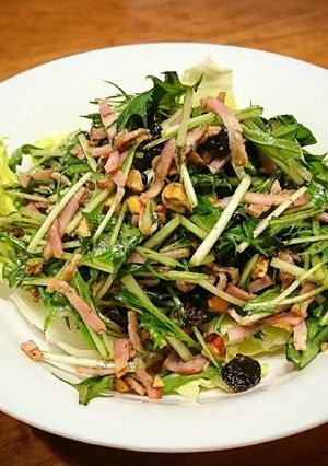 水菜とベーコンのサラダ-レシピのメイン写真