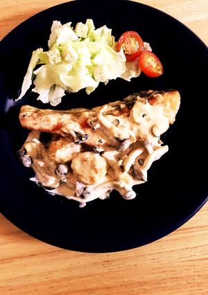 サーモンとホタテのきのこクリーム煮-レシピのメイン写真