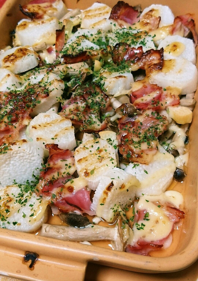 長芋としめじとベーコンの辛子マヨ焼き-レシピのメイン写真
